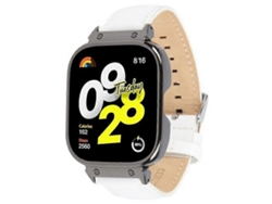 Correa de repuesto de piel de vacuno auténtica compatible con Xiaomi Redmi Watch 4 con caja de metal negra Facpoet