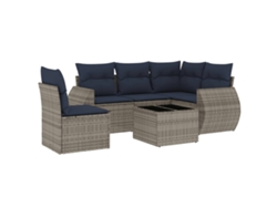 Maison Exclusive - Conjunto De Sofá De Jardín De 6 Piezas Con Cojines, Poliratán Gris