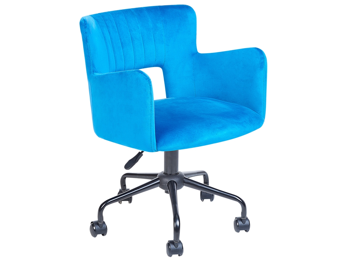 Silla de oficina BELIANI Sanilac de Terciopelo Azul 62x62x79