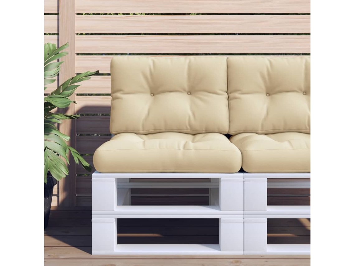 Cojines de palets, 2 unidades, tela beige HARLANV1