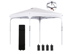 VPMKP - Gazebo Outsunny 2,5x2,5 m pop up altura ajustable Oxford UV50+ acero bolsa de transporte BLANCO
