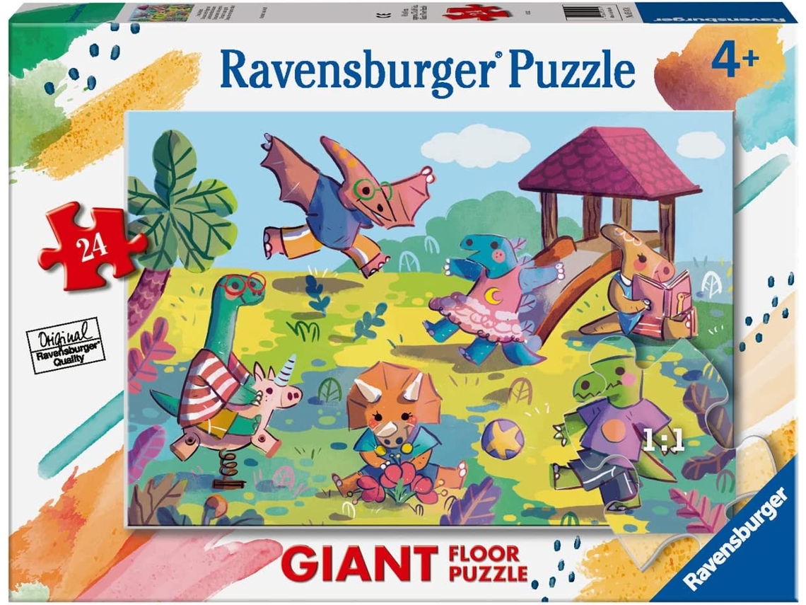 Rompecabezas de suelo Ravensburger XXL Dinosaur, 24 piezas