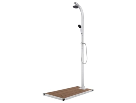 vidaXL Ducha de jardín con base marrón 220 cm aluminio