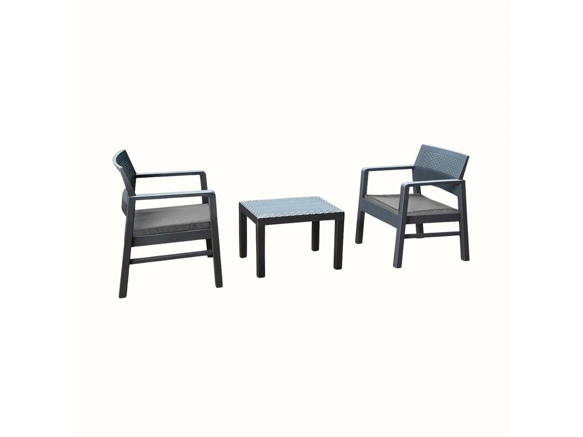 Conjunto de Jardín IPAE-PROGARDEN Kraka (2 Sillas + 1 Mesa de Apoyo)