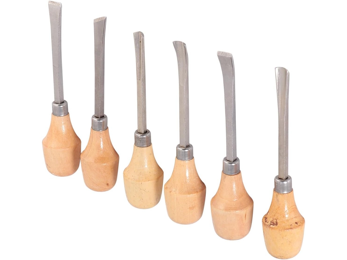 Juego De 6 Cinceles Para Tallar Madera, Herramientas Versátiles Con Mangos Bola,