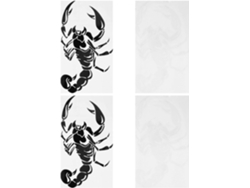 Conjunto De 4 Adesivos Decorativos De Escorpião Em Preto E Branco Para Para-brisa De Carro.