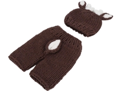 Conjunto De Disfraz De Ciervo Para Fotografía De Recién Nacido Con Accesorios, Lindo Body De Punto Y Gorro.