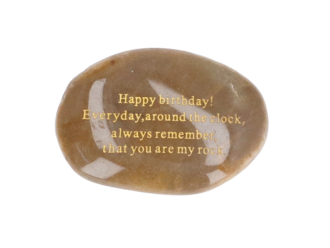 Piedras Grabadas Feliz Cumpleaños Para Regalo De Cumpleaños, Peso De Papel Compacto Y Portátil