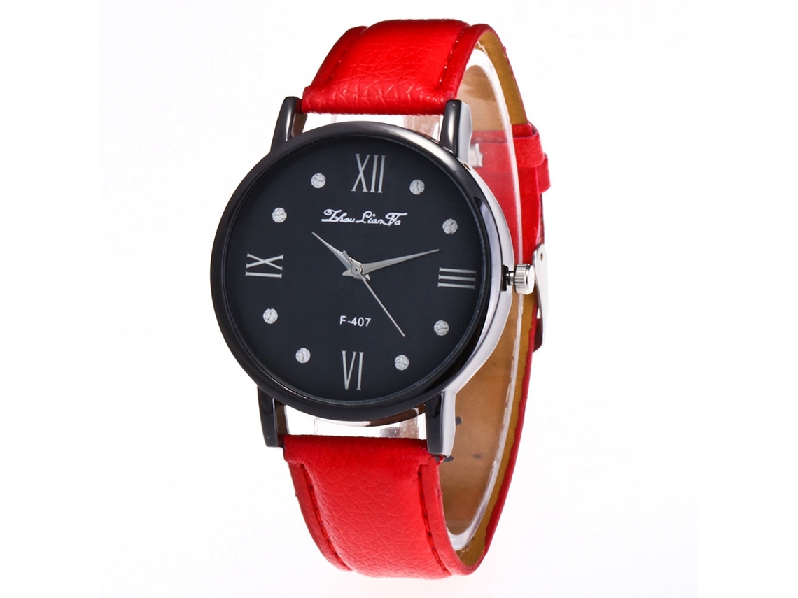 Reloj De Pulsera Zhoulianfa De Cuarzo Para Mujer Con Correa De Pu Y Esfera Redonda (rojo)