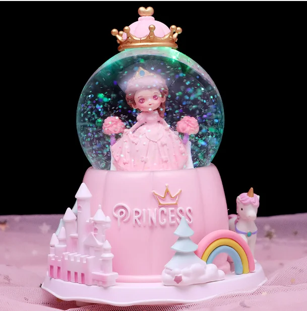 (estilo 4) Caja De Música Con Bola De Cristal Y Luz. Regalo Para El Día De San Valentín.