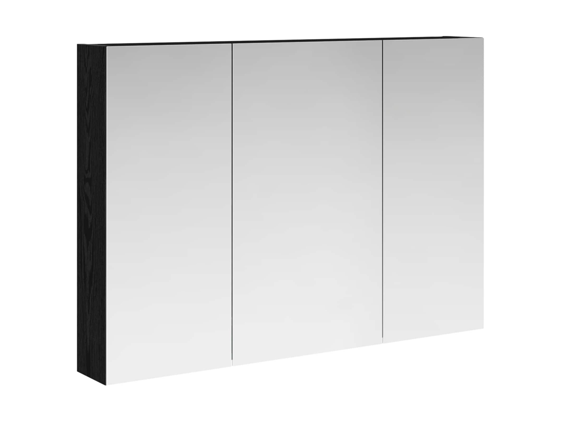Maison Exclusive - Armario Con Espejo De Baño Roble Negro 100 X 14,5 X 70 Cm