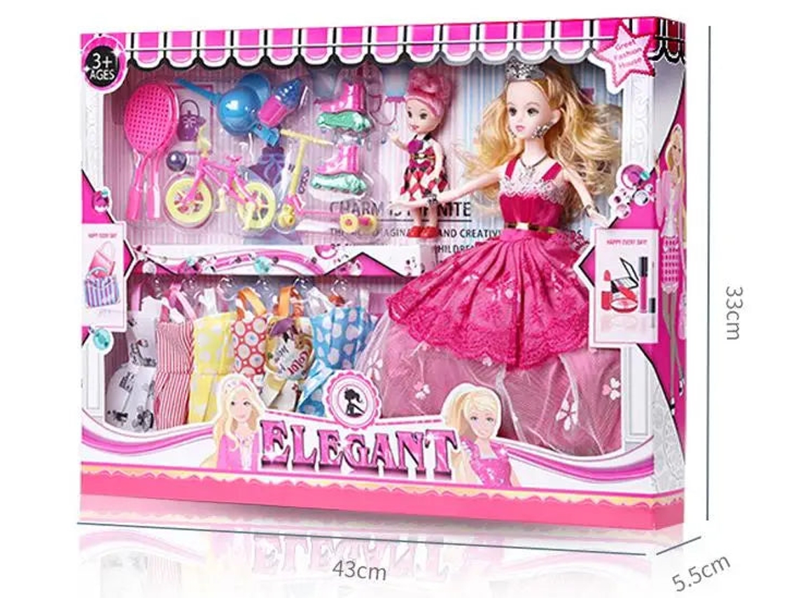 Elegante Bici Muñeca Box, Princesa Juego de Muñecas de Alta Calidad