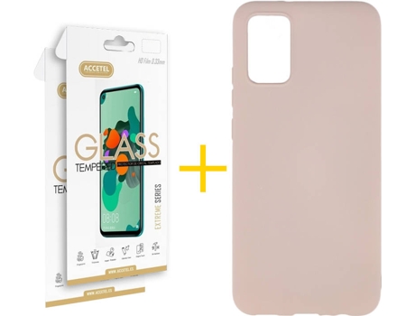 Kit Funda + Protector de Pantalla Samsung A02s ACCETEL 3006 Rosa