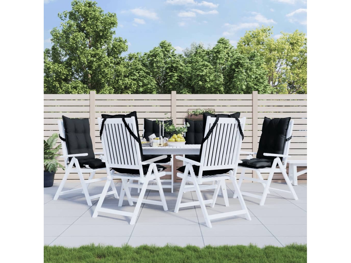 Cojines de respaldo alto DKD Home Decor (6 unidades), tela Oxford negra