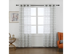 Cortina luminosa estampada con farol 140 x 260 cm Negro - Individual