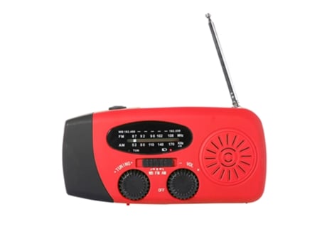 Radio de manivela de emergencia con linterna LED, radio meteorológica portátil de AM/FM NOAA con poder de 1200mAh