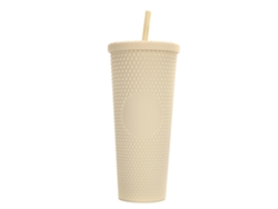 Vaso de plástico de 710 ml con tapa y pajita, vaso reutilizable para café helado y batidos JEIIBRZUI
