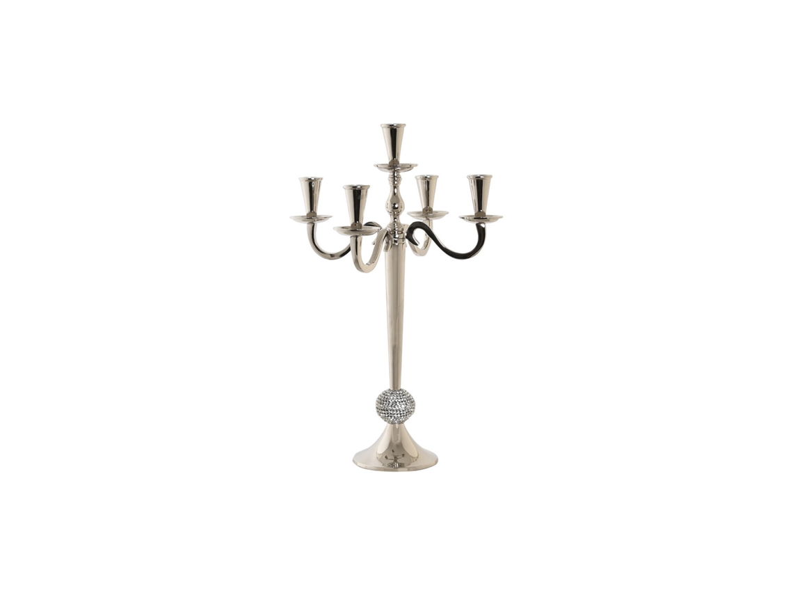 Candelabro Aluminio Acrilico Cromado 30x30x47cm