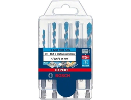 Conjunto de Brocas BOSCH Expert Hex-9 Multiconstruction - 4-5-6-6-8 mm - 5 Un para Conjunto de Taladros de Impacto