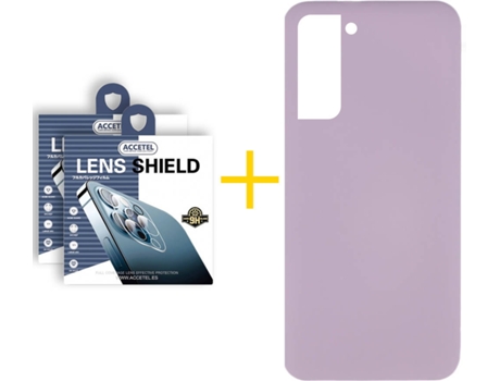 Carcasa + 2 Protectores de Cámara para Samsung Galaxy S22 Plus 5G ACCETEL Morado