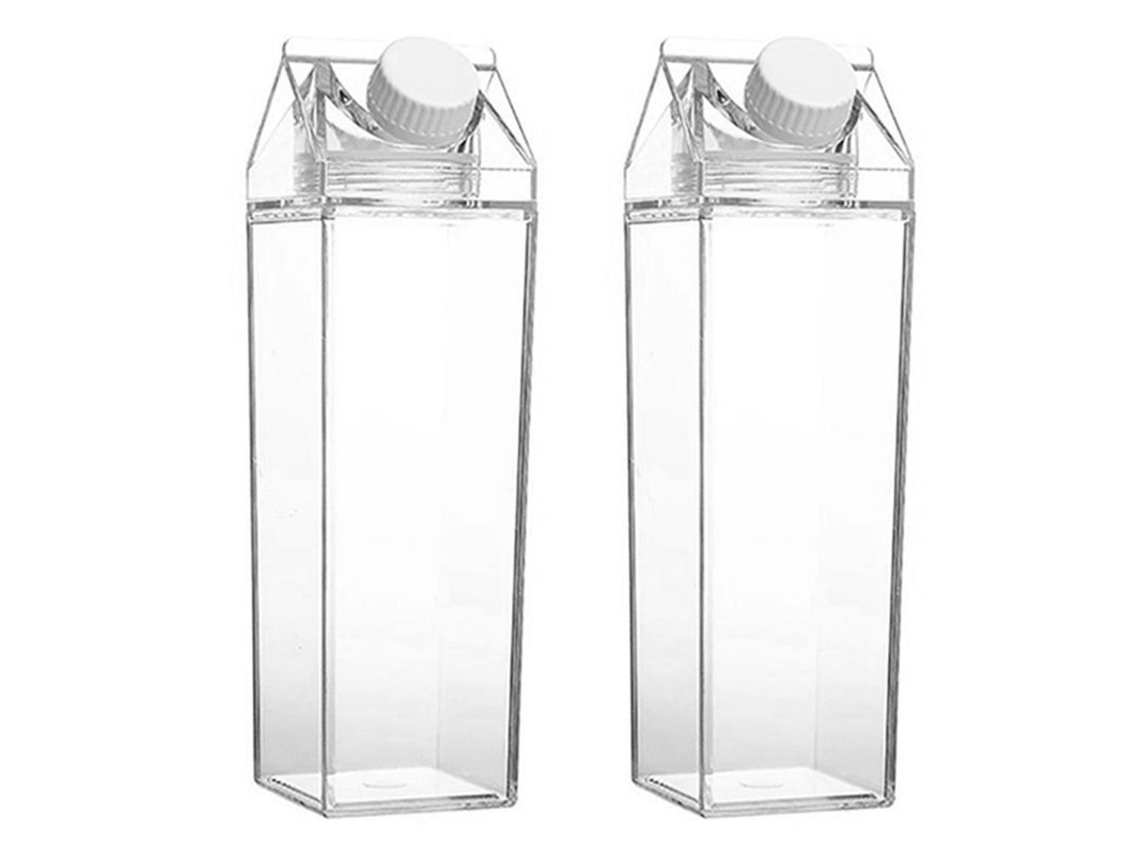 2 Vasos Rectangulares De Plástico Transparente Portátiles De 500 Ml Para Camping Y Uso Al Aire Libre.