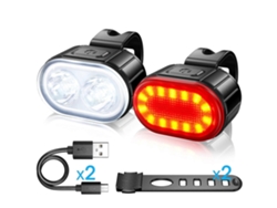 Rebe-2023 Luz De Bicicleta Led, Cargable Usb Luz Delantera Y Trasera, Impermeable Ipx5 Luces De Bicicleta (shikai)