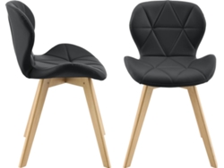 Conjunto de 2 sillas de Comedor [en.casa]  Älmhult 78x47x52 cm - Negro