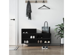 Mueble Zapatero | Armario Zapatero Madera Contrachapada Negro 102x36x60 Cm
