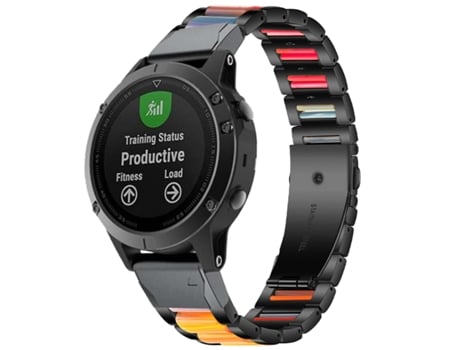 Correa Acero Inoxidável + Resina Turmalina para Garmin Fenix 5X