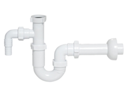P-Trap Básico de Lavabo de 32 mm para Drenaje de Pia de Plástico con Entrada para Máquina de Lavar