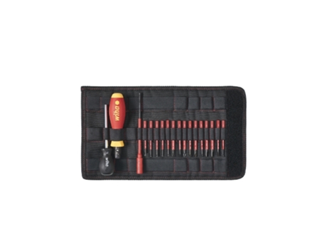 WIHA Juego de destornilladores dinamométricos TorqueVario®-S electric en surtido, de 19 unid., con limitación del par de apriete de ajuste variable...