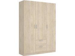 Armario de 3 Puertas y 2 Cajones DKIT Maxi (Natural - 215x150x52 cm)