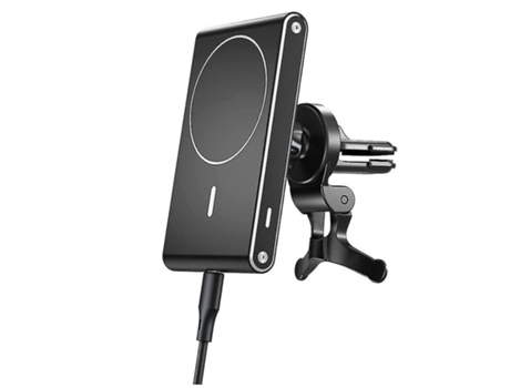 Cargador de coche rápido inalámbrico Qi, soporte magnético con ventilación, funda con soporte de carga para teléfono móvil para Apple serie 12 y Ip...