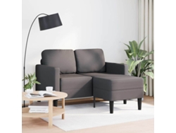 Maison Exclusive - Sofá De 2 Plazas Con Chaise Longue En Forma De L, Color Gris, 125 Cm, Piel Sintética