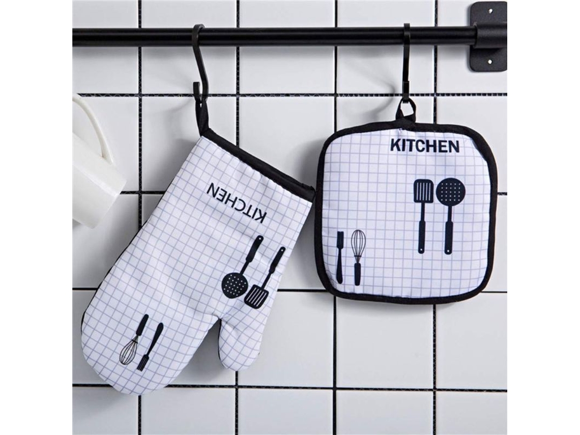 Guantes Para Horno + Fundas De Ollas, Algodón, Resistente Al Calor 236°c, Lavable, Talla Universal