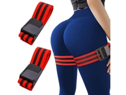 2026rebe-2pcs Cintas De Restricción Sangre Elásticas Para Crecimiento Muscular Hombres Mujeres Ejercicio Piernas Negro Rojo 90cm