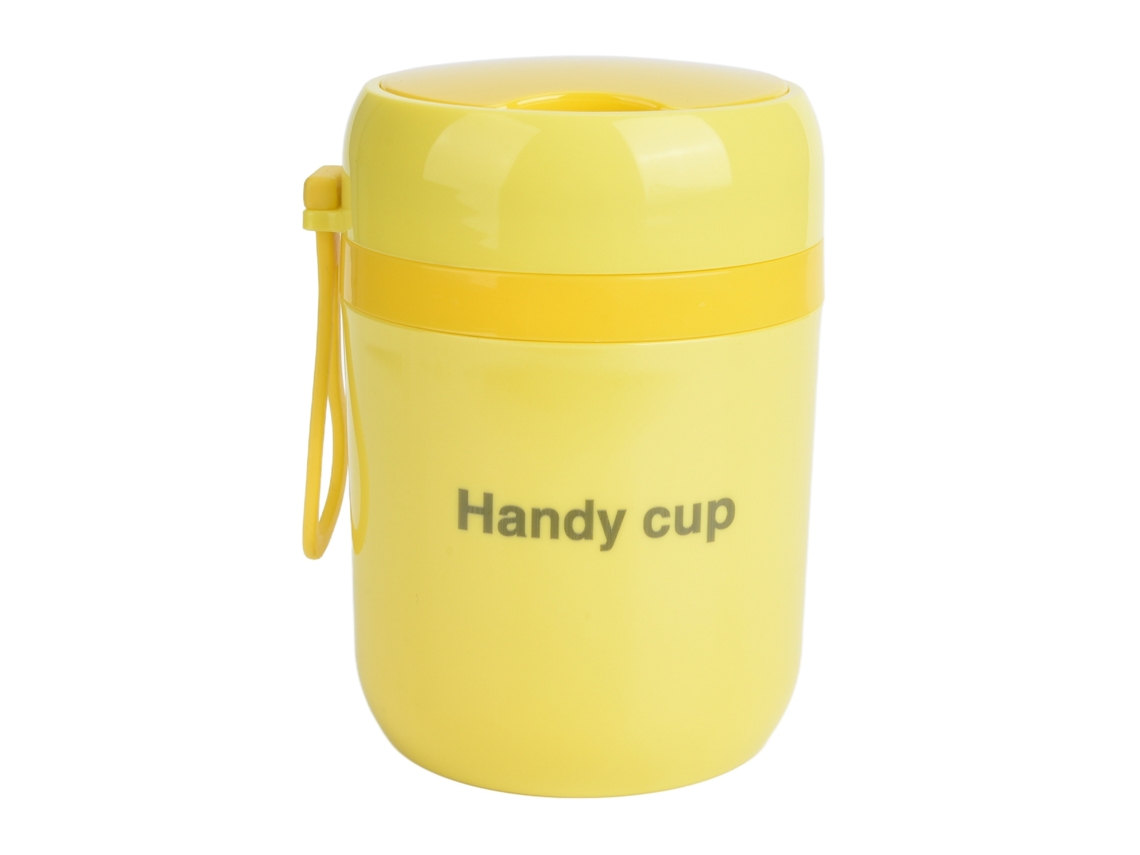 Recipiente Térmico Para Sopa De 500 Ml, Acero Inoxidable 304, Con Cuchara Plegable A Prueba De Fugas, Color Amarillo Fluorescente.