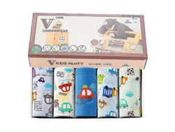 2026-5-pack Calzoncillos Niño 2-13 Años Estampados De Mezcla De Algodón