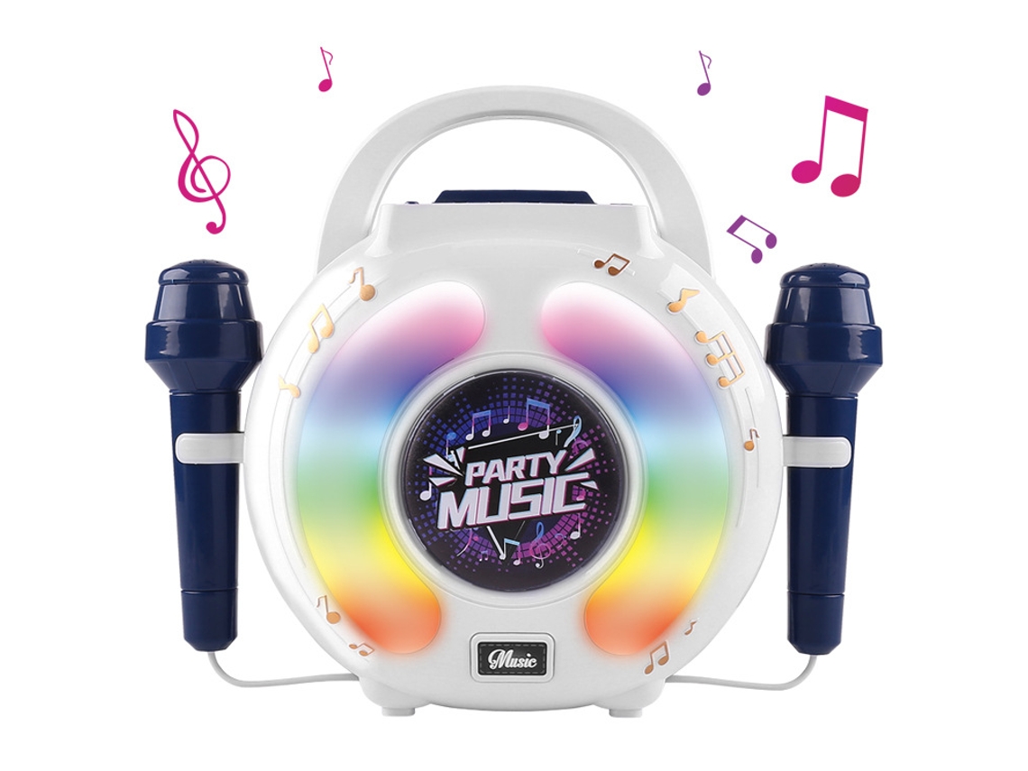 Máquina de Karaoke VEANXIN Infantil Bluetooth con 2 Micrófonos Juguetes Portátiles con Efecto de Iluminación Morado
