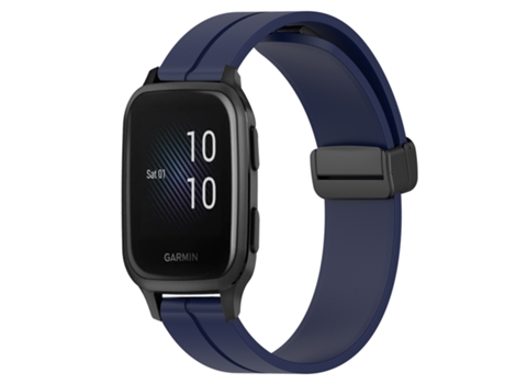Correa de reloj inteligente para Garmin Venu SQ, correa de silicona de 20 mm con cierre magnético, color sólido (azul medianoche)