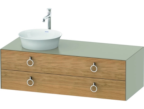 DURAVIT Tulip blanco, mueble de baño colgado en la pared, ancho 1300 x profundidad 550mm, con 2 cajones, con tirador, WT4992L