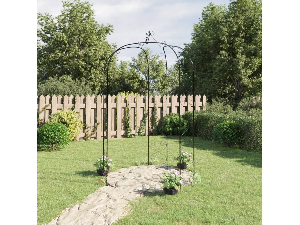 Arco de jardín de acero negro de Ø180 x 255 cm, DKD Home Decor