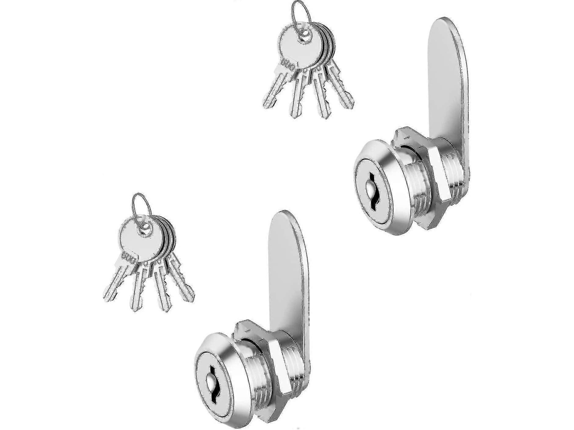 Bloqueo De Buzón Pack De 2, 16 Mm, 4 Llaves, Diámetro 18 Mm, Batería Recargable, Bloqueo De Armario, Mueble, Cajón, Palanca, Seguro