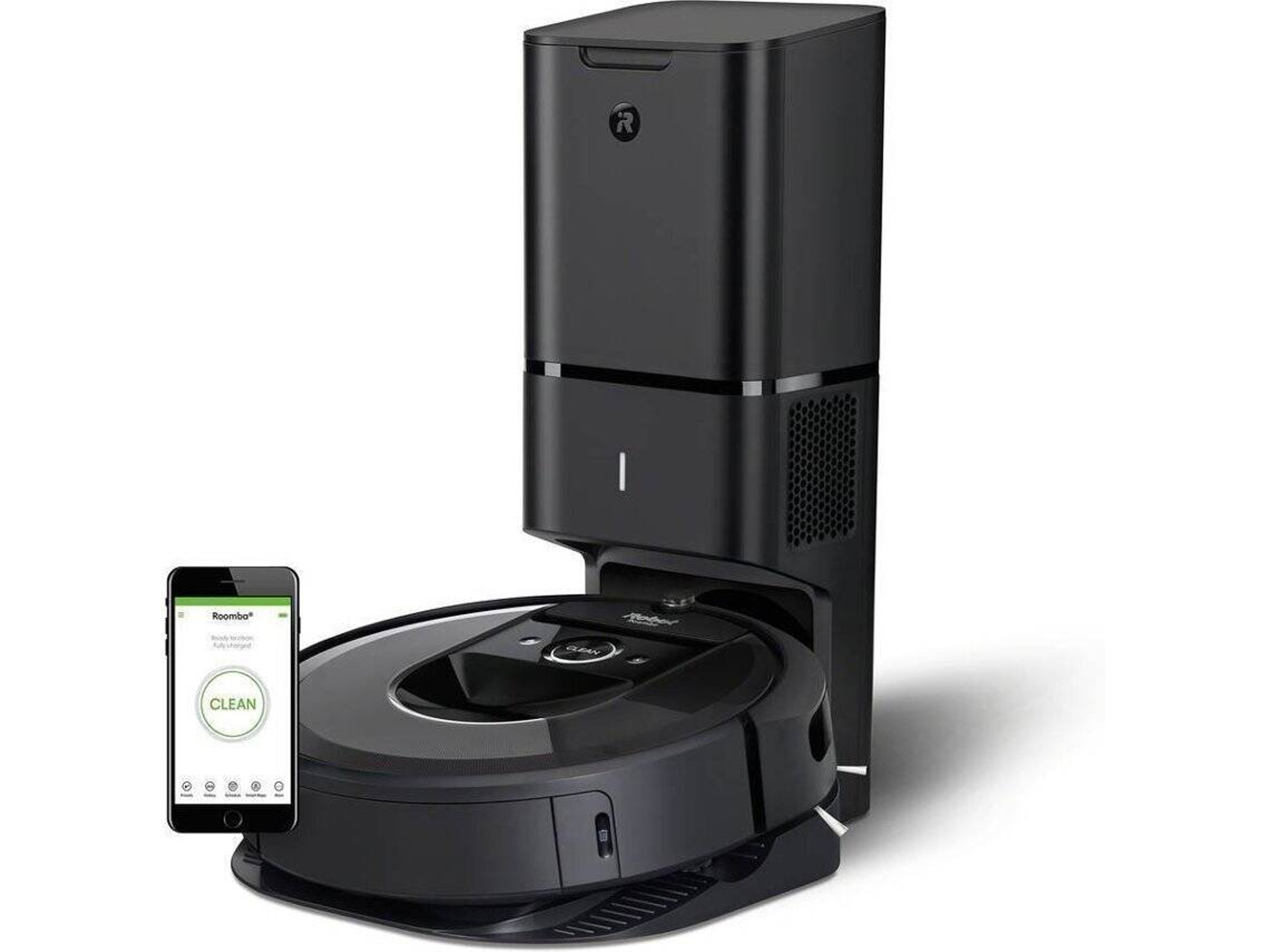 Robot Aspirador Irobot roomba i7+ i7558 con base autonetciudadante autonomía 75 min negro sin bolsa wifi bat.xlife