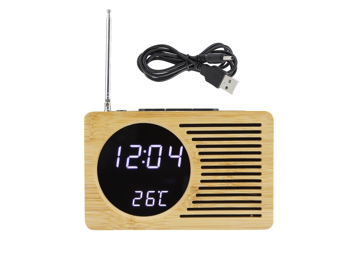 Reloj digital LED multifuncional, pantalla de temperatura y radio FM NEVEANCE