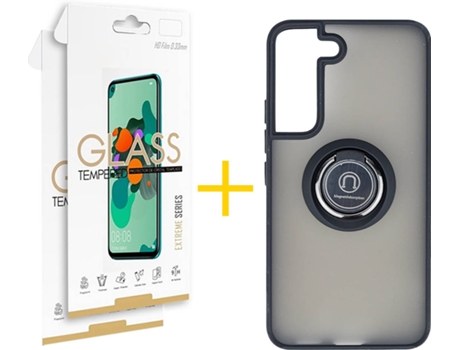Carcasa + 2 Protectores de Pantalla para Samsung Galaxy S22 Plus 5G SKYHE Negro