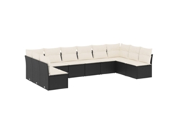Maison Exclusive - Set De Sofás De Jardín 10 Pzas Cojines Ratán Sintético Negro