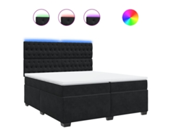 Maison Exclusive - Cama Box Spring Con Colchón Terciopelo Negro 200x200 Cm