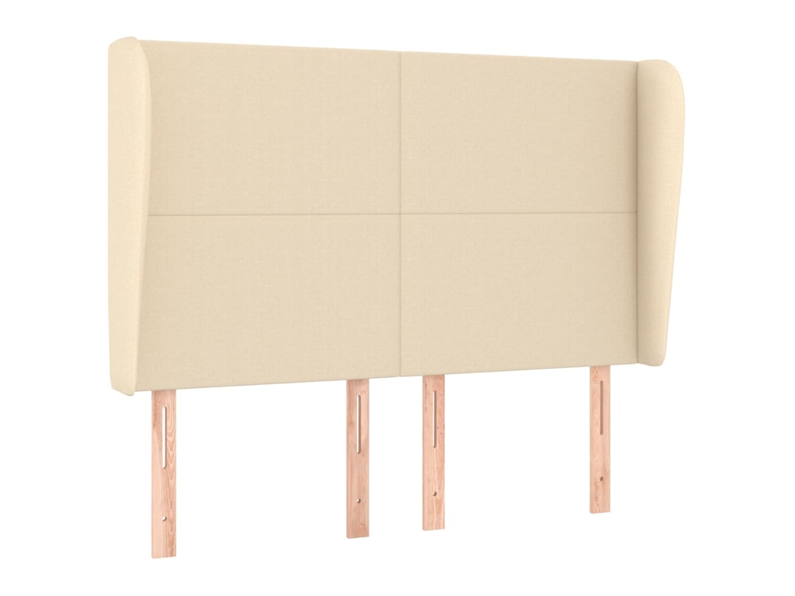 Maison Exclusive - Cabecero Con Orejas De Tela Color Crema 147x23x118/128 Cm