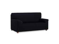 Funda de Sofá DOMAINET 2 Plazas (Negro - Algodón y poliéster - 130-180 cm)